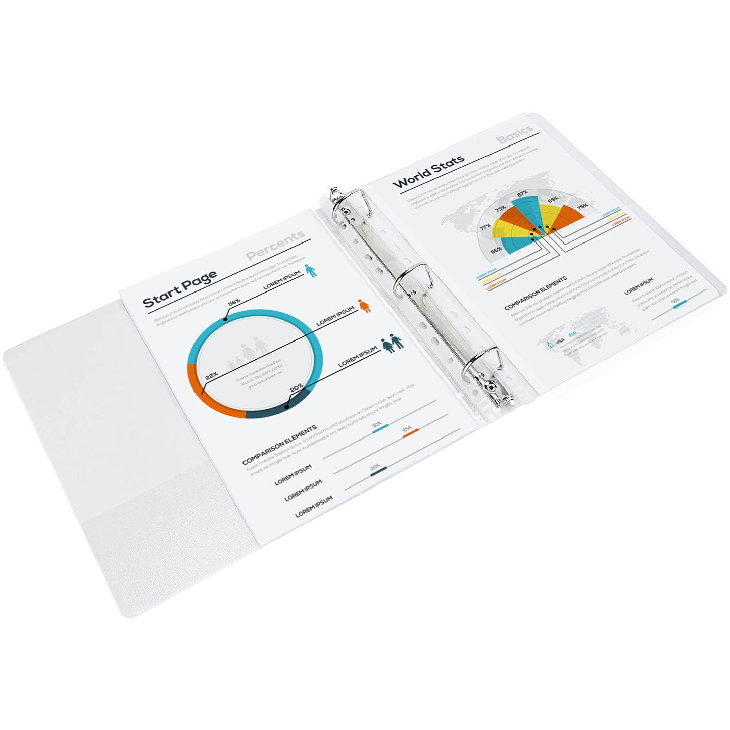Amazon Basics 3 Ring Binders, 1.5 Inch D-Ring Organizer for School, Home Office, White, 4 Pack