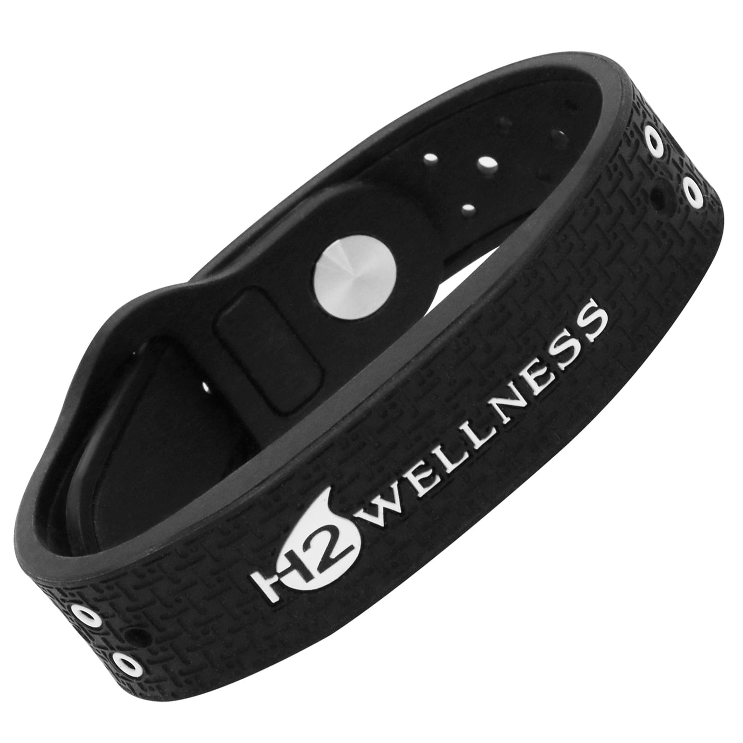 H2WELLNESS Magnetic Therapy Bracelet Super Ultra Strength Waterproof Breathable Comfortable Adjustable Infused with Titanium and Copper Sport Band (Black)