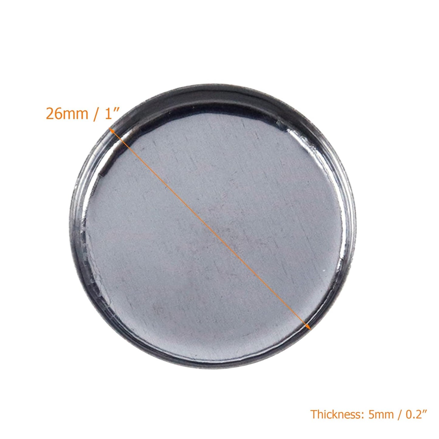 Pack of 30 Empty Round Metal Pans 26mm Eyeshadow Palette Pans Replacement for Magnets Makeup Palettes (5mm Height) Silver