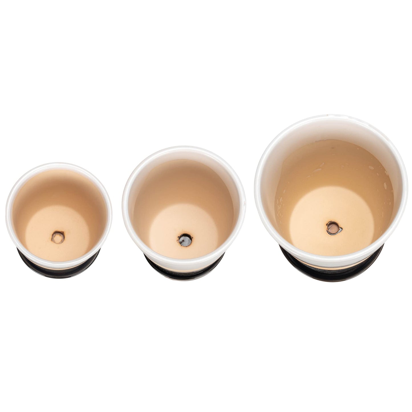Napco Imports Striped Grey and Tan 8.25 inch Ceramic Standing Planters with Saucers Set of 3