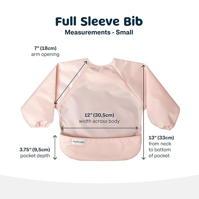 Tiny Twinkle Long Sleeve Bib for Babies & Toddlers – 2 Pack Waterproof Smock Bibs for Eating – Machine Washable & Mess-Proof, Baby Feeding Essential & Shower Must-Have (Rose Burgundy,2-4Y)