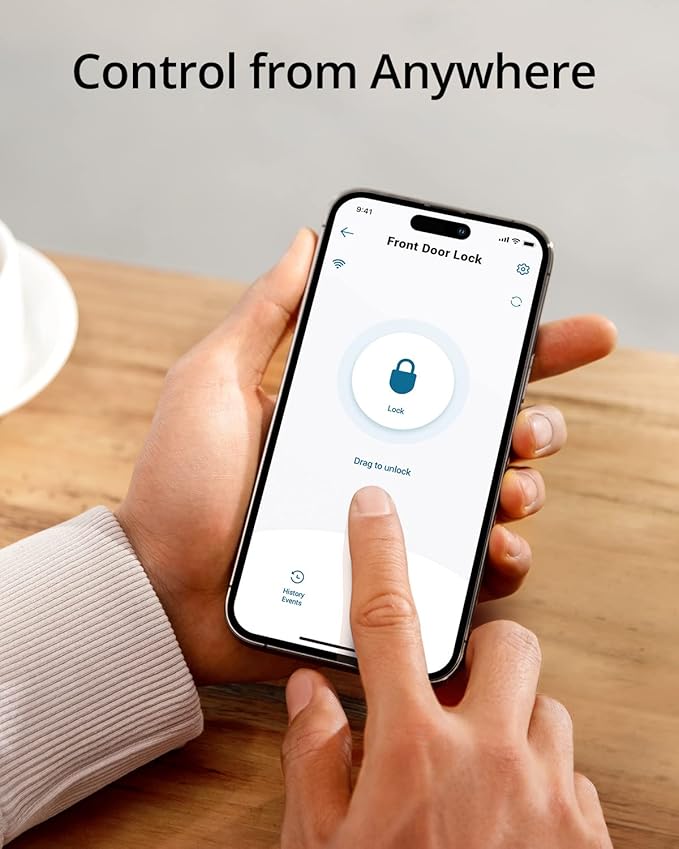 eufy Security Smart Lock C210, Keyless Entry Door Lock, Built-in WiFi Deadbolt, Smart Door Lock, No Bridge Required, Easy Installation, Touchscreen Keypad, App Remote Control, 4 AA Batteries Included
