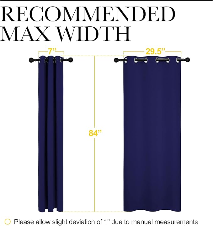 NICETOWN Blackout Curtain Panels, Window Treatment Energy Saving Thermal Insulated Solid Grommet Blackout Drapes/Draperies (Royal Blue, 1 Pair, 34 by 84-inch)