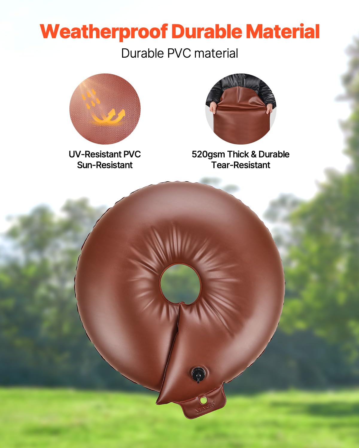 VEVOR Tree Watering Bags Slow Release, 4 Pack 16 Gallons Tree Watering Ring, Reusable Refillable Tree Irrigation Ring Water Bags, Heavy Duty Watering System for Shrub Tree Root Drip Irrigation