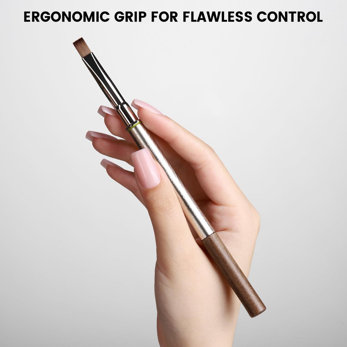 YOKEFELLOW EliteAlly Large Flat Nail Art Brushes, Wide Head Nail Brush for Easy Powder, Gel Nail Polish, Extension Gel Smooth Application Professional Nail Tool(EA03 WIDE FLAT)