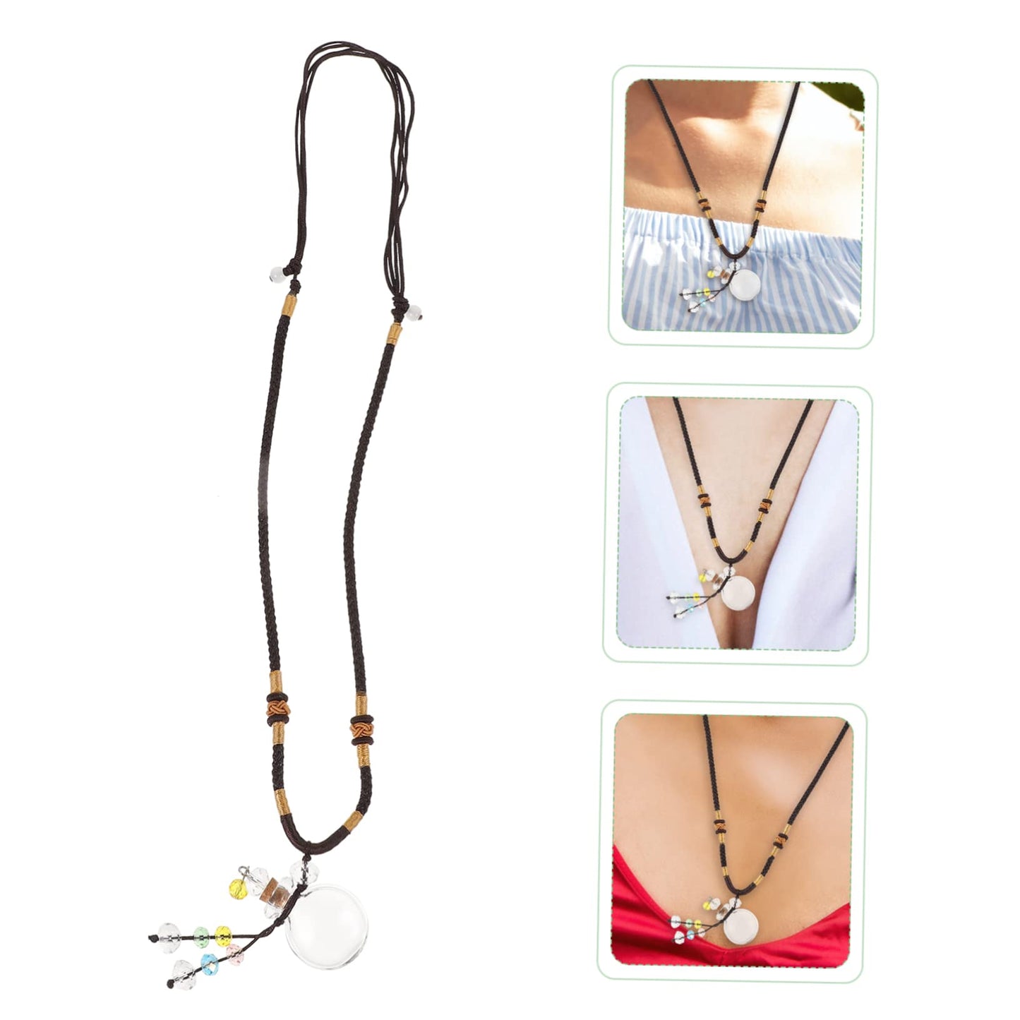 FRCOLOR 1Pc Aromatherapy Essential Oil Necklace with Bottle Pendant Diffuser Pendant for Fashionable Air and Style for Women and Moms
