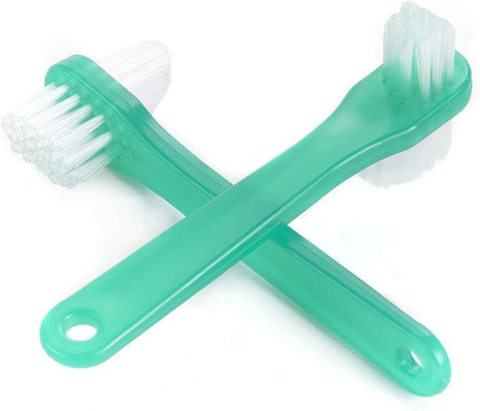 McKesson Denture Brushes 2-Sided Bristle, Green, 144 Count