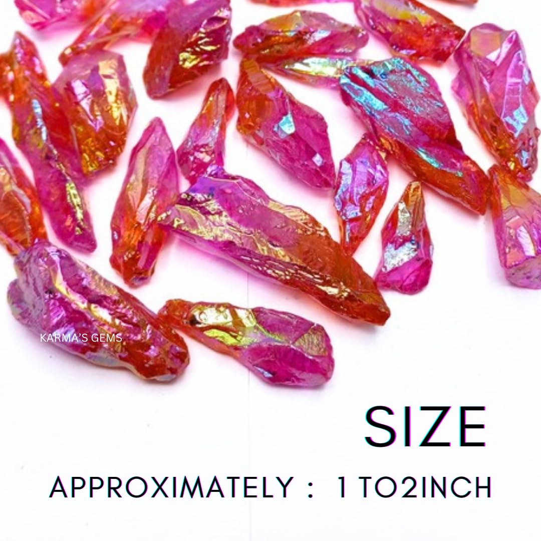 Crystals, Rocks, Jade, Crystals and Healing Stones, Witchcraft Supplies, Healing Crystals, Stones, Healing Stones, Rock Collection, Agate, Raw Stones (Rose - Tangerine Aura Quartz, 2 Pcs)