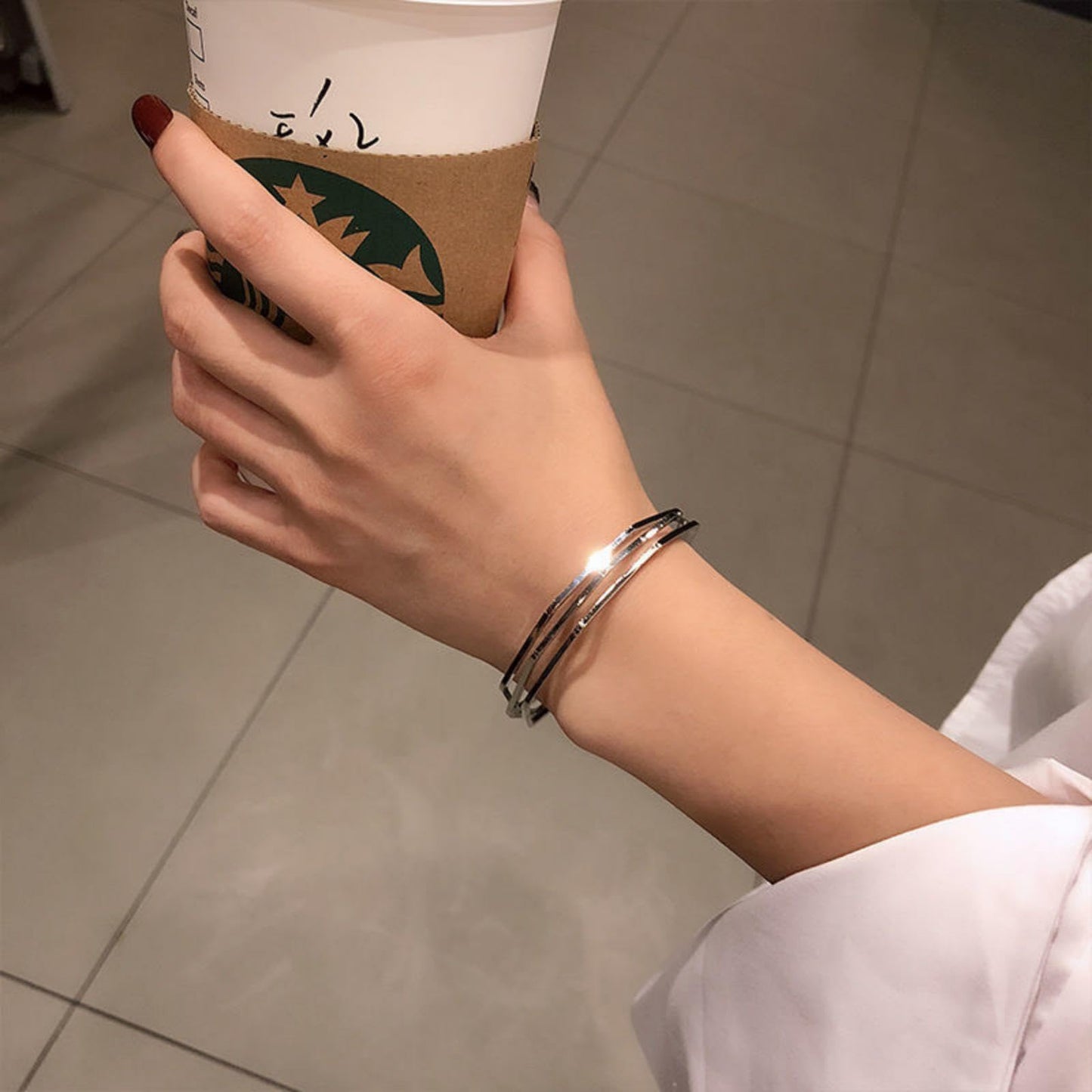 Handmade 925 Sterling Silver Bangle Bracelets For Women Geometric Hollow Bangles Irregular Wide Band Chunky Bangles Adjustable Open Cuff Bangle Bracelets For Women Stackable Wrap Bangle Bracelets Gift