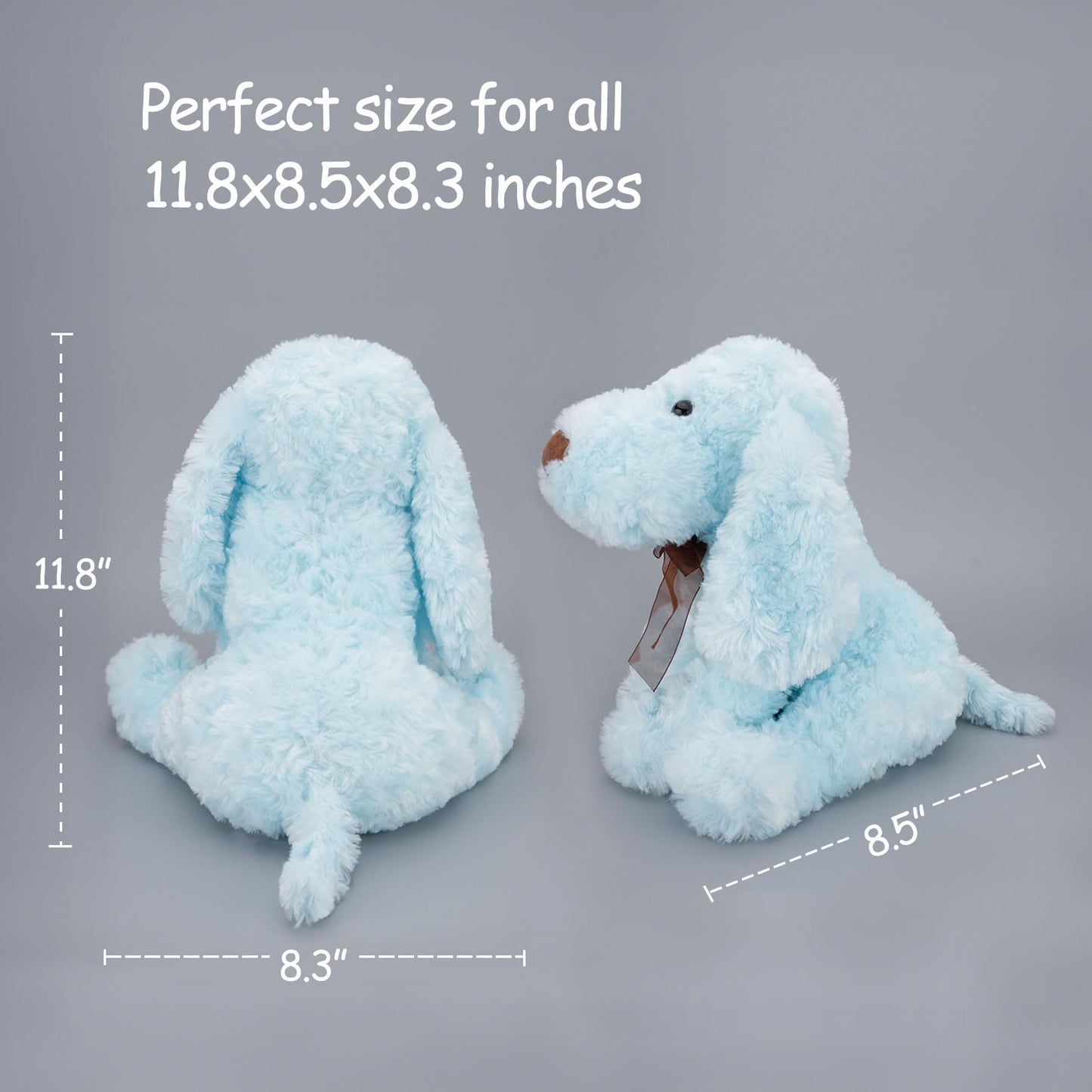 WEIGEDU Blue Pink Stuffed Dog Animals Plush Toys for Gifts Kids Decoration Education