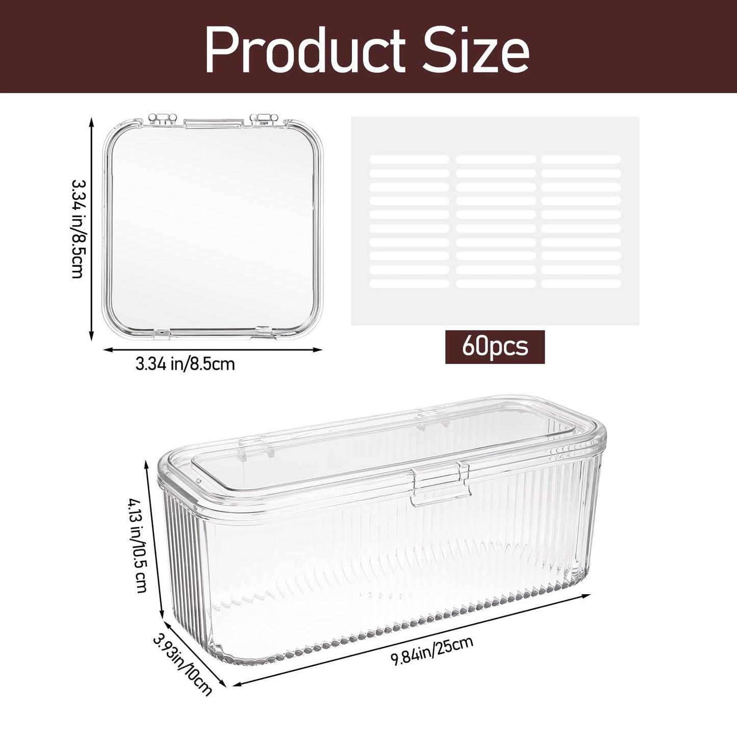 24 Pcs Clear Press On Nail Storage Box with 2 Large Organizers and 60 Adhesive Tapes, for Fake Nail Display, Nails Salon Packaging, and Nails Art Organization