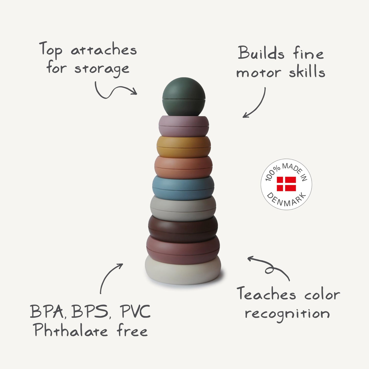 mushie Stacking Rings Toy | Made in Denmark (Original)