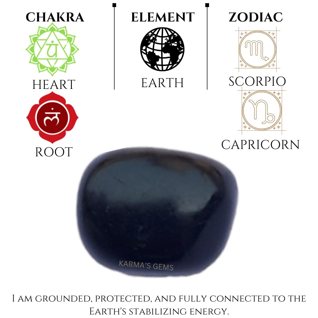 Karma Gems Shungite Tumbled Stones Natural Crystal Kit for Reiki Healing Crystal Polished, Tumble Stones, Chakra Balancing, Reiki Gift, Home Decor (15-25 MM)