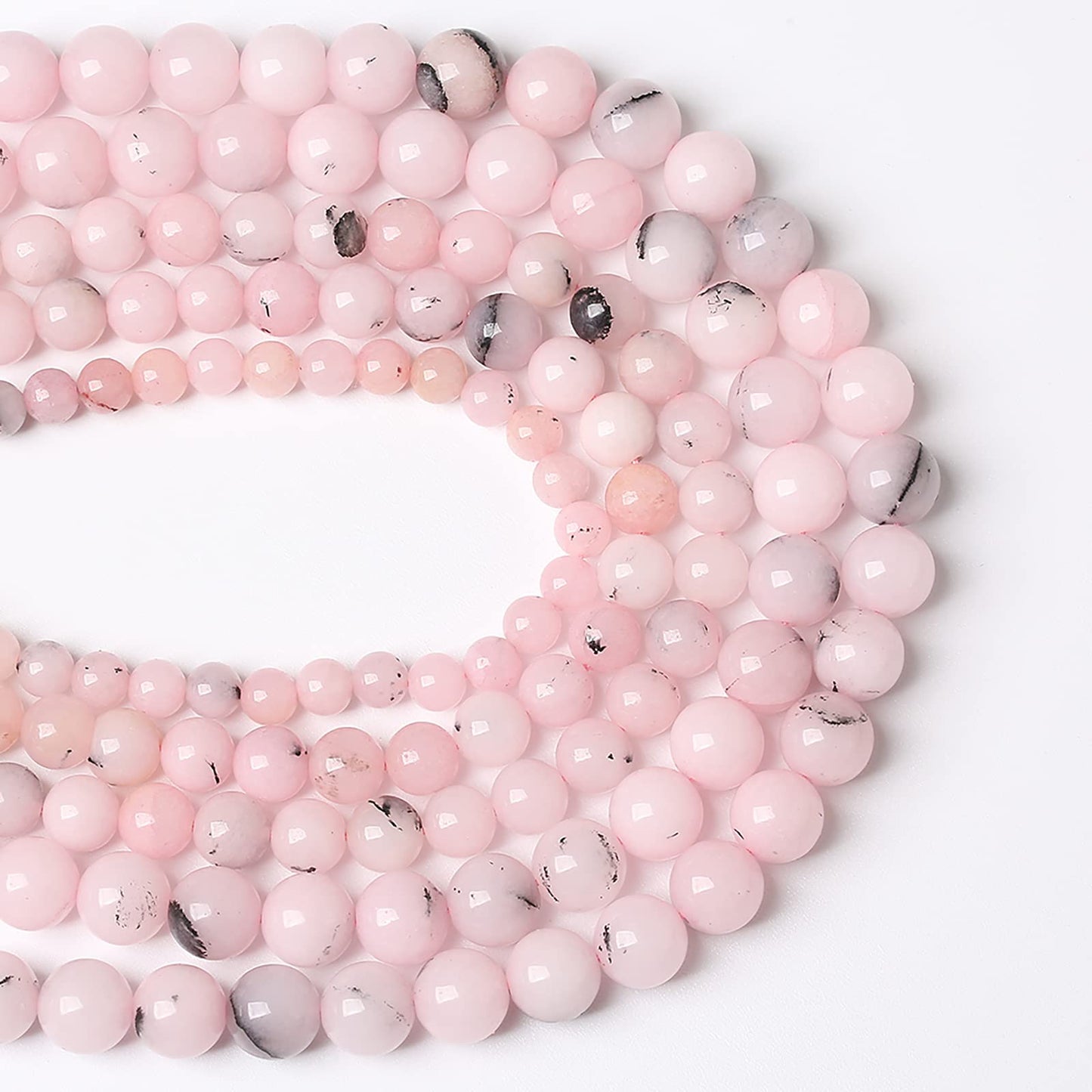 90pcs 4mm Natural Pink Opal Jades Stone Beads Round Loose Spacer Beads for Jewelry Making DIY Bracelets Crystal Energy Healing Power Stone (4mm, Pink Opal Stone)