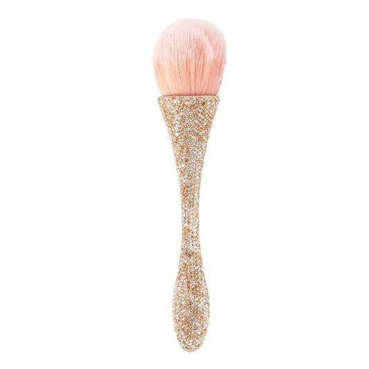 JERCLITY 1 Piece Shiny Rhinestones Powder Makeup Brushes Blush Brush Super Large Face Makeup Brushes Kabuki Brushes for Powder Cosmetic Nail Dust Brush Makeup Tool(Gold Diamond)