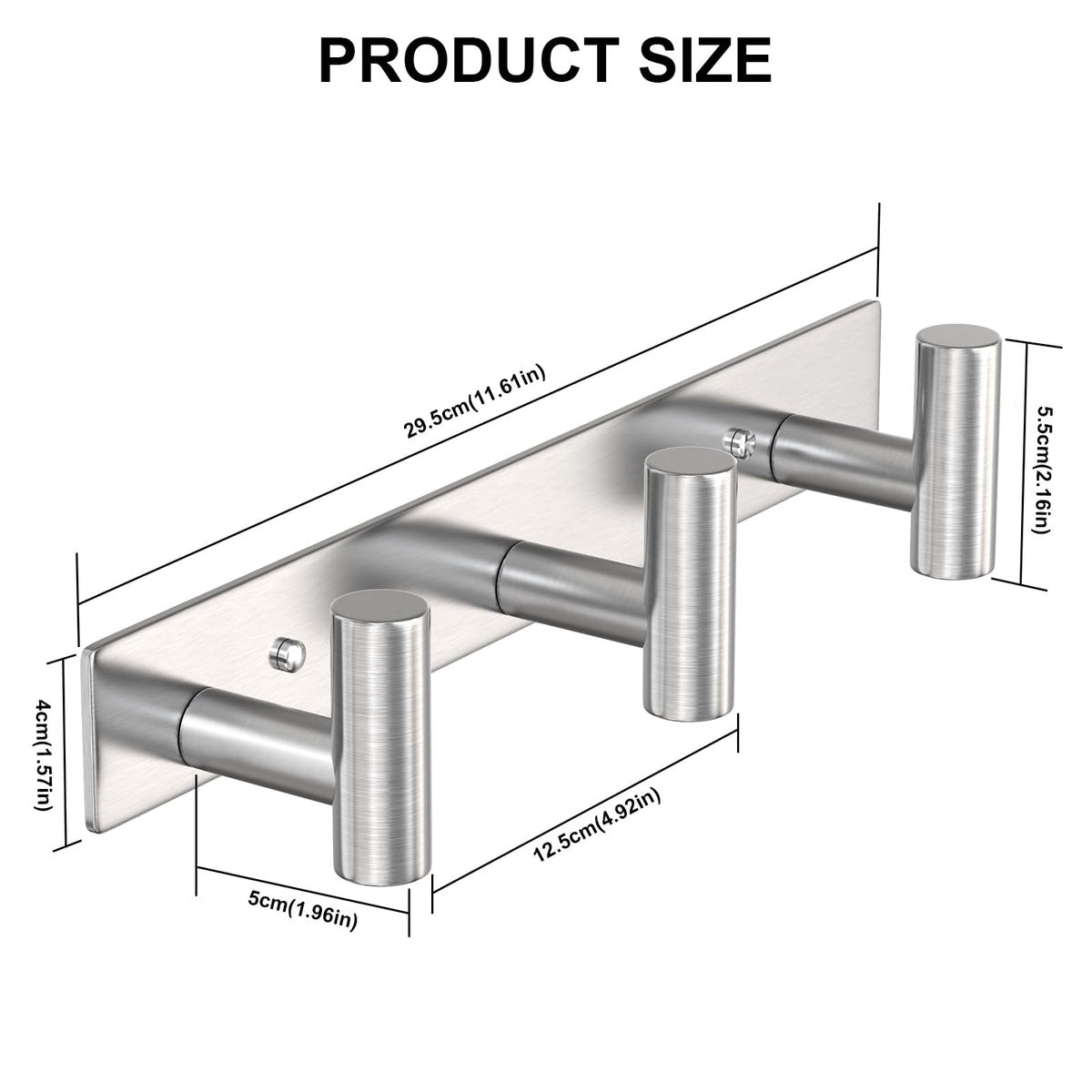 Silvery Hat and Coat Wall Mount Rack (2 Count)
