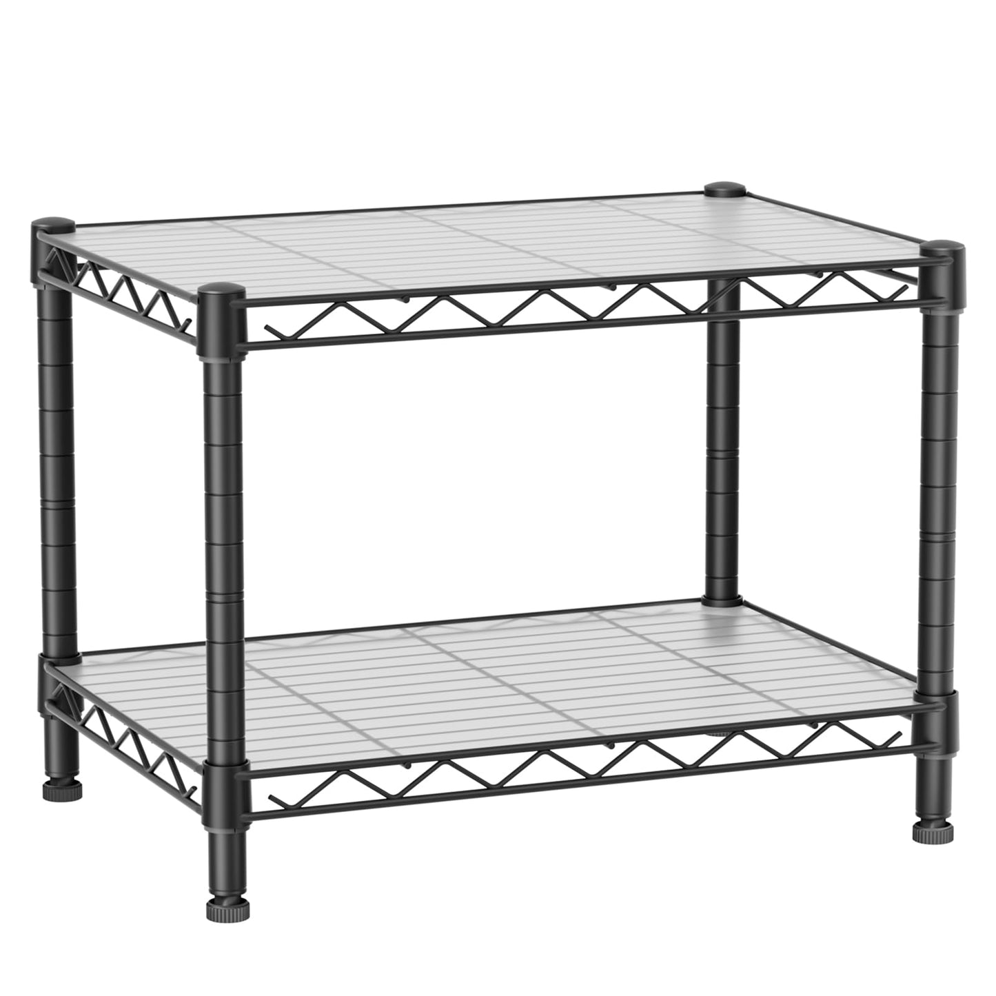 Golpart 4 Tier Shelves Storage Shelf Wire Closet Bathroom Organizers Metal Pantry Kitchen Garage Shelving Unit Laundry Room Organization Home Rack Net Basket Black with Wheels 14”D X 24”W X 48.9”H
