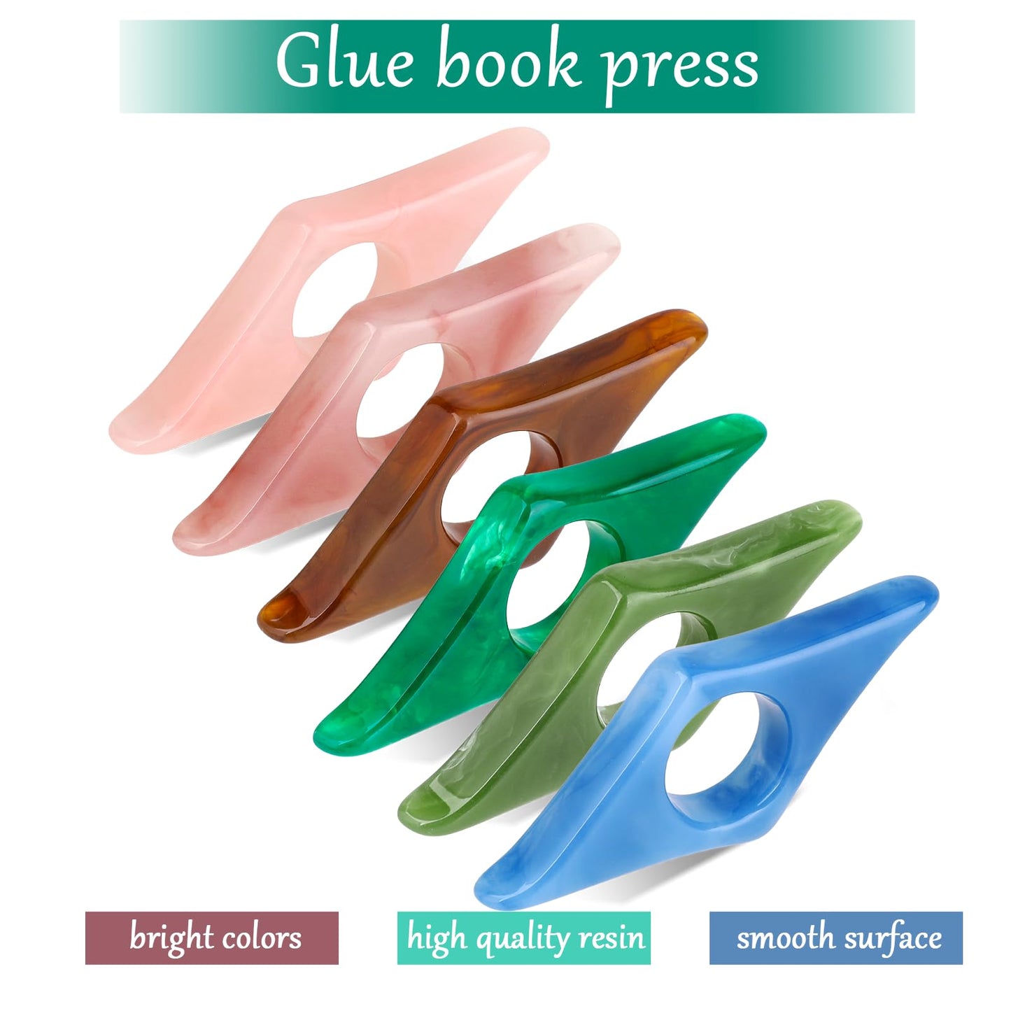 6 Pack Book Page Holder Personalized Resin Book Thumb Page Holders for Reading Lovers Bookmark Holder Book Reading Accessories Gift for Christmas, Thanksgiving Day, Classmate, Teachers