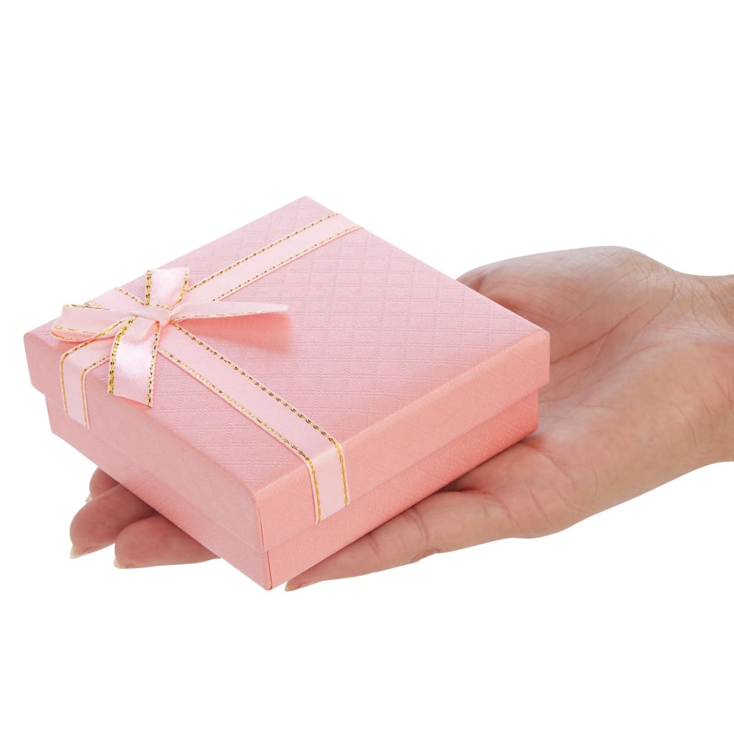 Bright Creations Cardboard Jewelry Gift Box Set - Bulk Gift Boxes with Lids & Ribbon Bows - Packaging for Rings & Necklaces - Earring Case & Bracelet Cases - Pack of 12, 3.5 x 3.5 x 1 in, 4 Colors