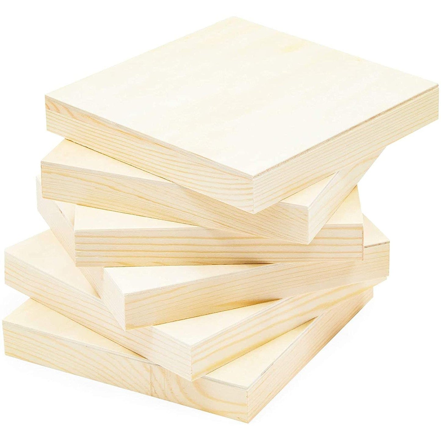 Bright Creations Wood Panels for Painting - 6 Pack, 6x6 in - Unfinished Square Wood Panels for Art & Craft Supplies - Smooth Pine Cradle Canvas Boards