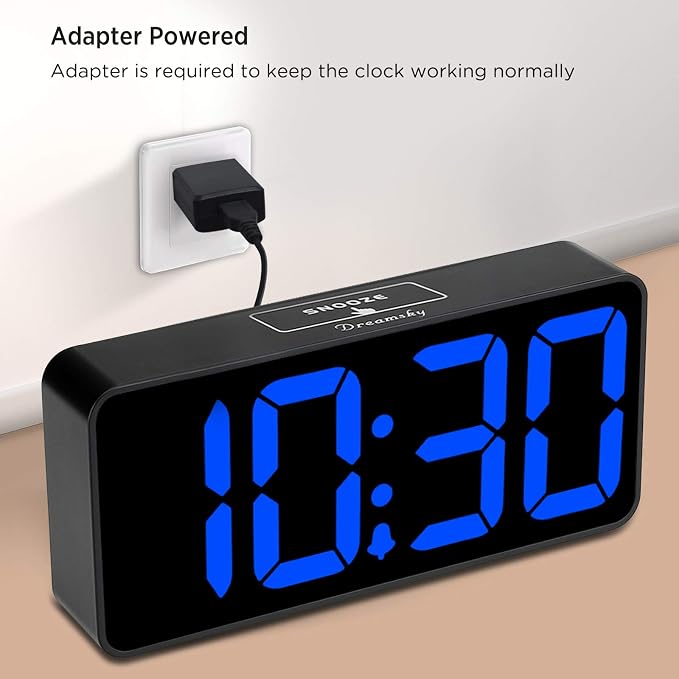 DreamSky Large Digital Alarm Clock Big Number for Seniors/Visually Impaired