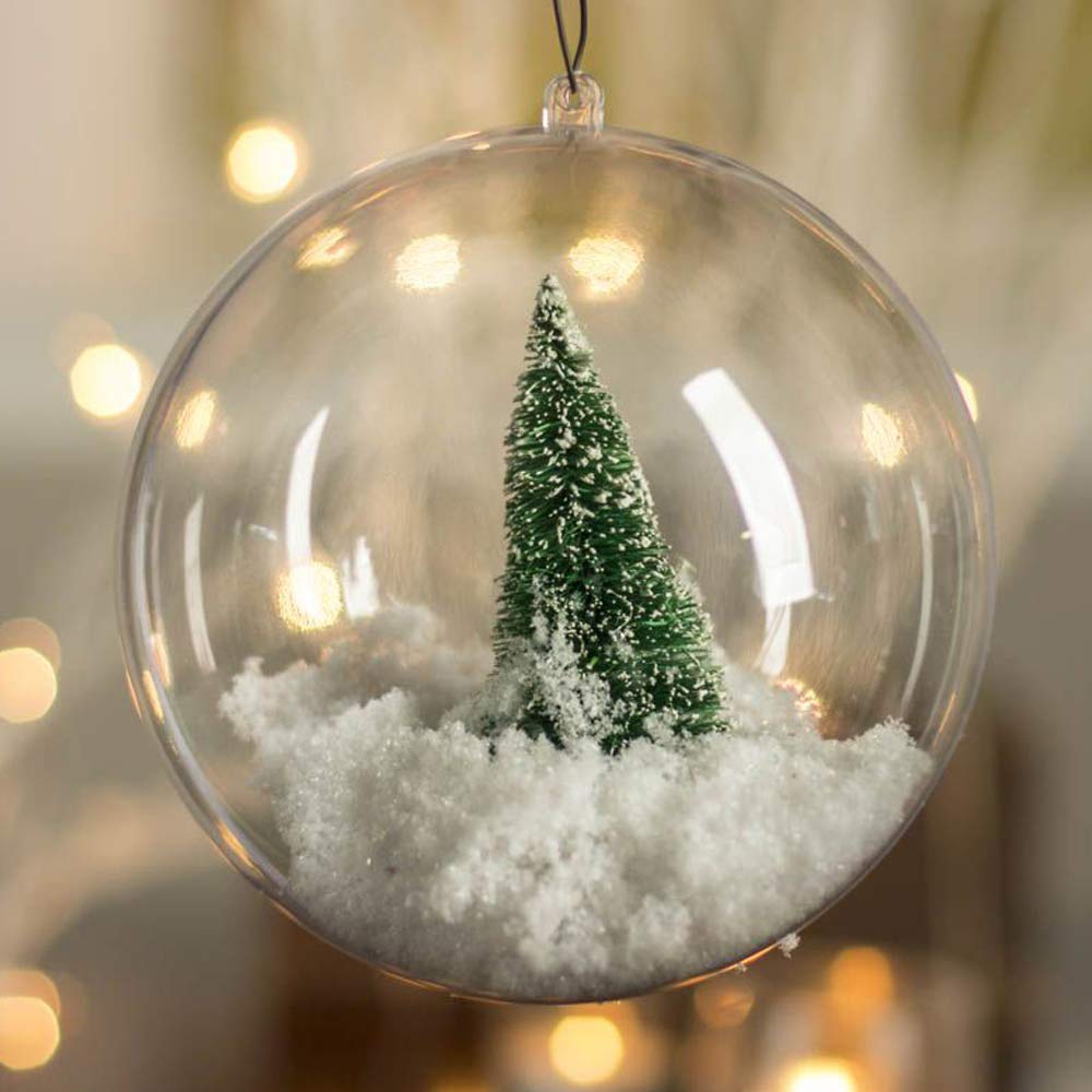 LYLYFAN 20 Pack Clear Plastic Fillable Ornament Ball 3.15''/80mm for Christmas,Holiday, Wedding,Party,Home Decor