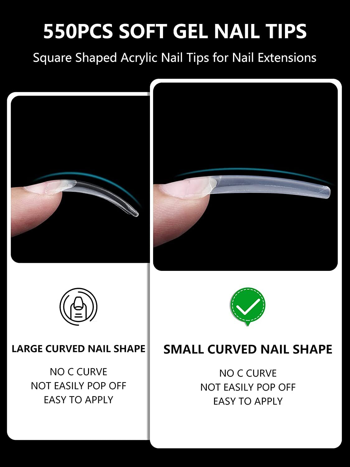 Yokilly Nail Brush Set, 6 PCS Acrylic Nail Art Brush Nail Polish Brush 4PCS Crystal Dappen Dish for Acrylic Nails & 550 PCS Clear Coffin Nail Tips for Professional Acrylic Nails