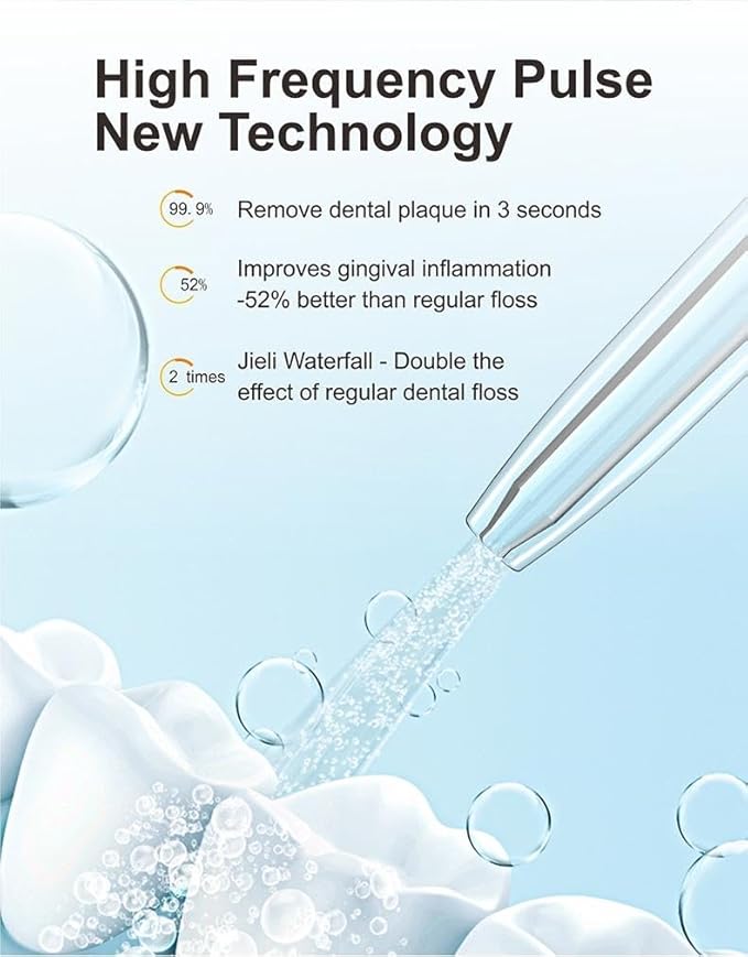 Cordless Water Flosser Oral Irrigator, 10oz Tank 4 Modes 1800 Pulses/Min IPX7 Waterproof, for Braces Care & Sensitive Gums, 4 Jet Tips Type-C Charging(White)