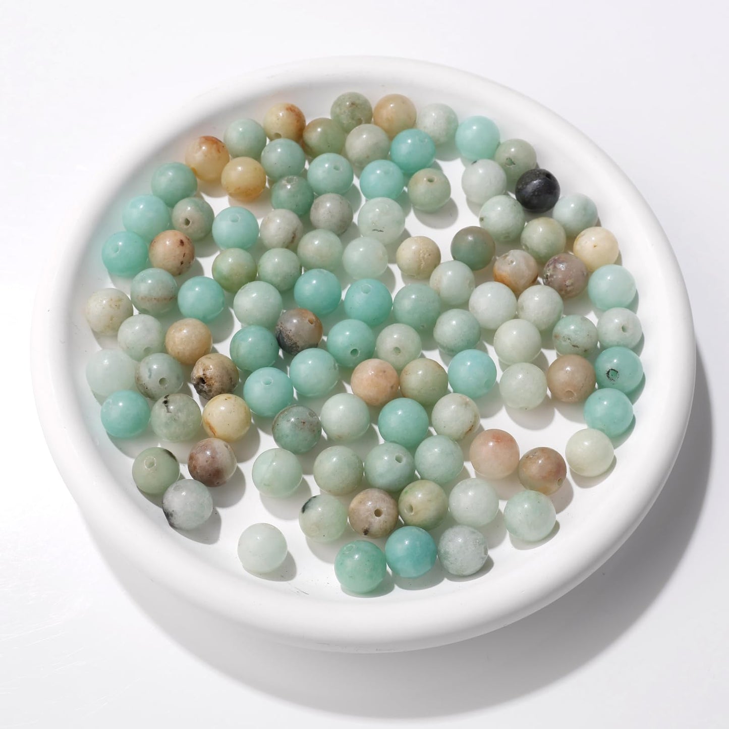 Raicegs 100pcs 8mm Amazonite Beads Natural Gemstone Beads Round Loose Beads for Jewelry Making DIY Bracelets Necklace