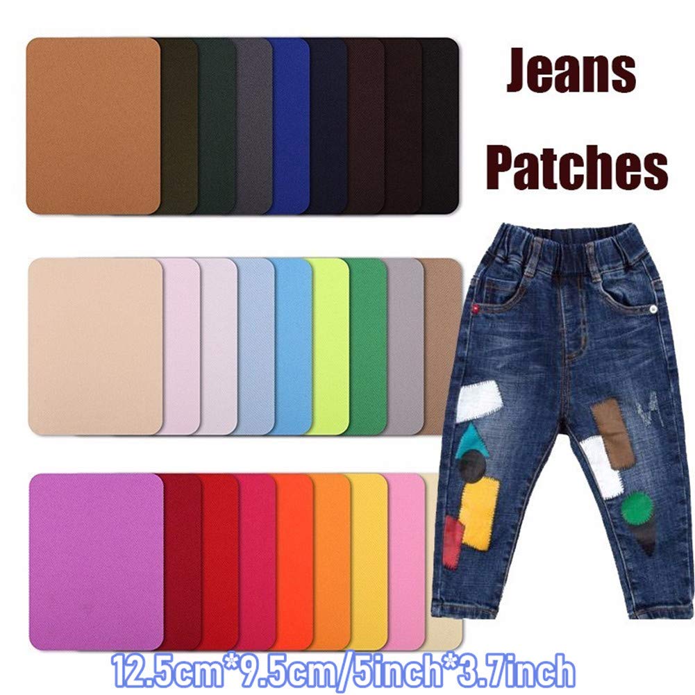 26pcs Rectangle Elbow Patch,Knee Iron on Patch Kit for Clothing Repair,Adhesive Fabric Applique for DIY Reinforcing Sweatshirt Denim Jean Jacket Decorative Accessory(Neon Yellow)