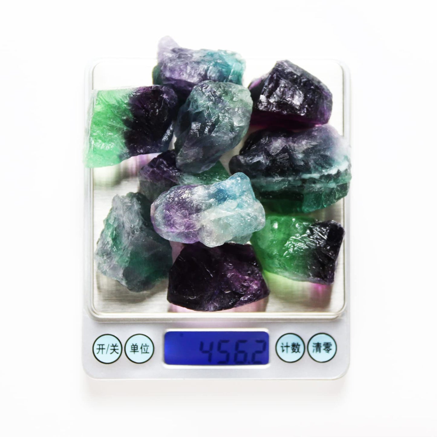 Nvzi Rainbow Flourite Crystals, Crystals and Healing Stones, Rocks for Tumbling, Raw Crystals Bulk, Amathesis Crystal, Calcite Crystal for Decoration, Wicca, Reiki, Chakra and Energy(1LB)