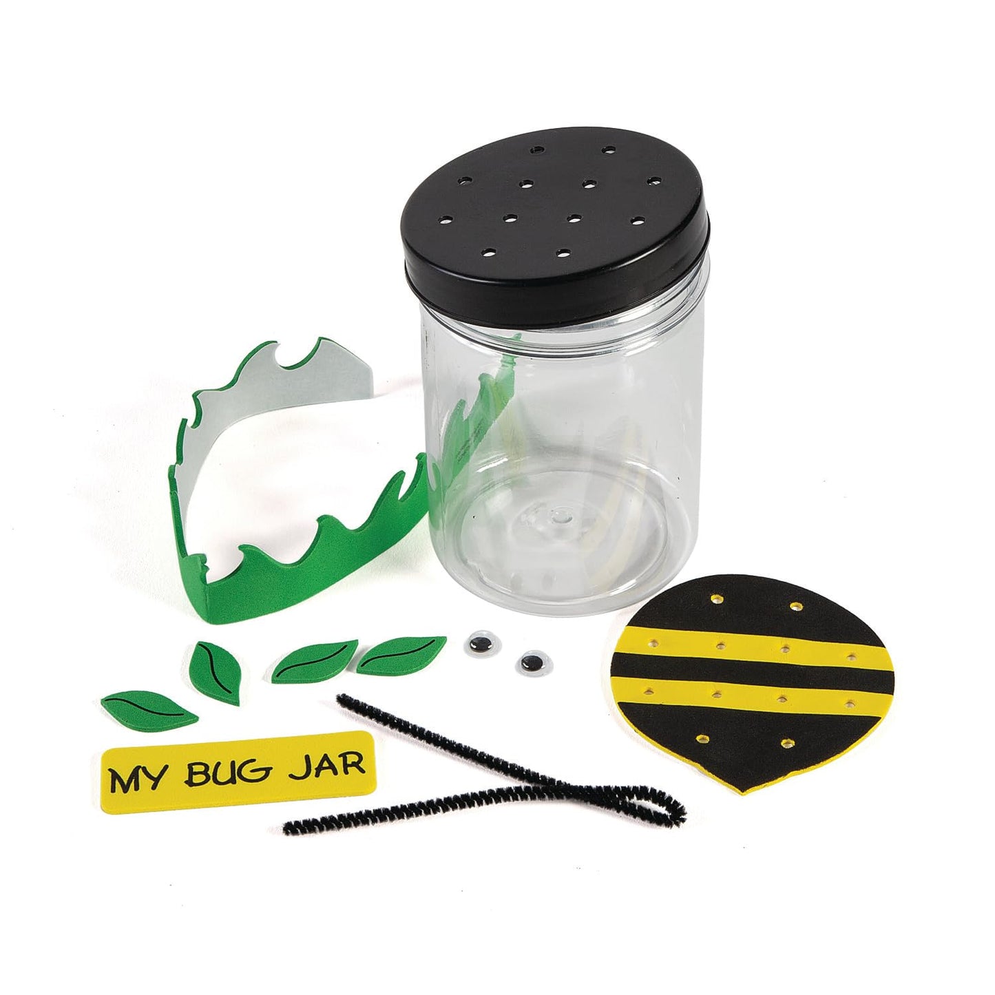 Fun Express Plastic Bug Jar Craft Kit - Makes 12 Lightning Bug & Firefly Jars for Kids | VBS Vacation Bible School Supplies & Spring Activities | Educational Nature Exploration & Backyard Fun