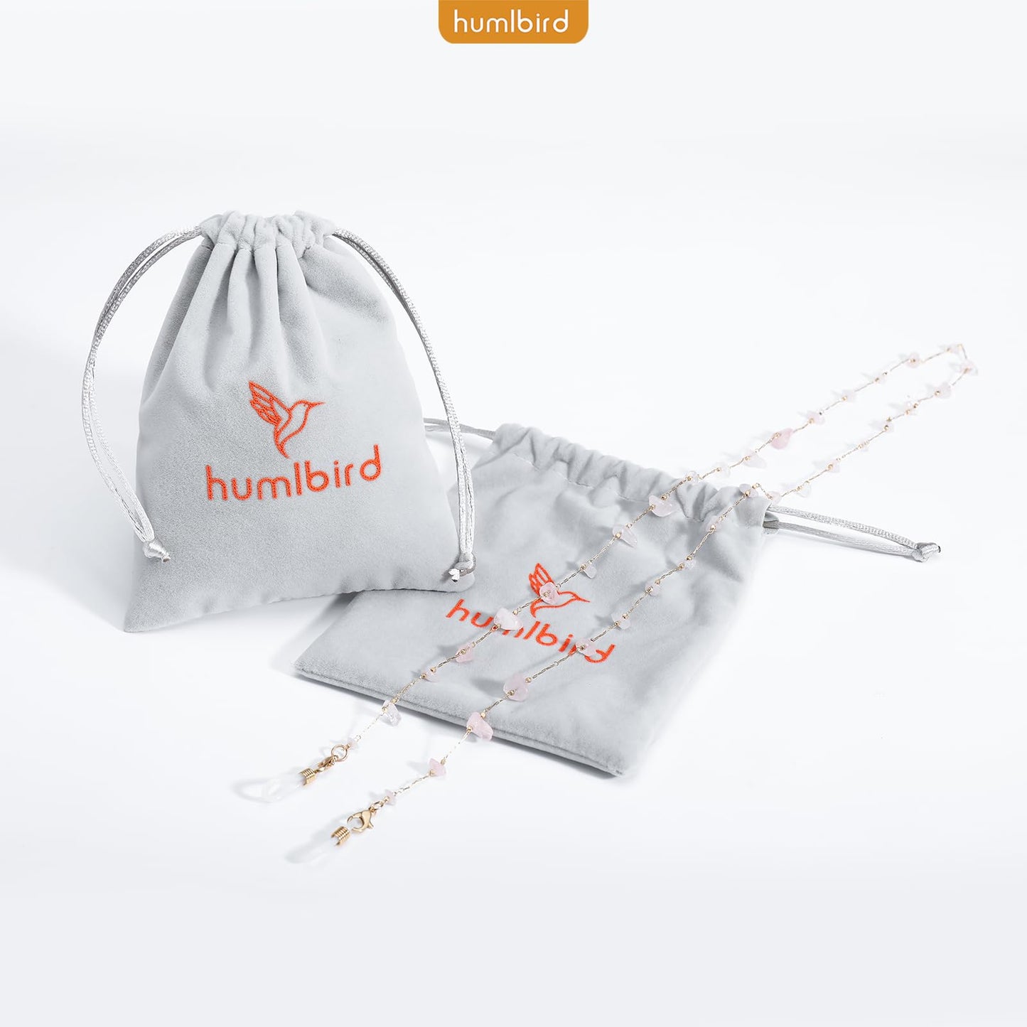 humlbird Eyeglass Chains for Women Stylish Glasses Lanyard Sunglass Chain Natural Crystal Mask Chain Eye Glasses Strap Pink-1
