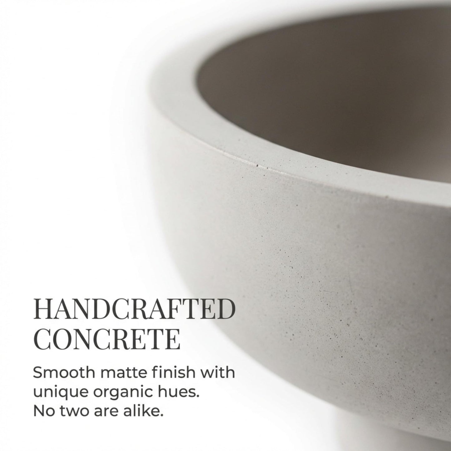 OAKOA Concrete Fruit Bowl for Kitchen Counter - Large Decorative Bowls for Home Decor - Modern Key Bowl for Entryway Table - Pedestal Bowl for Keys