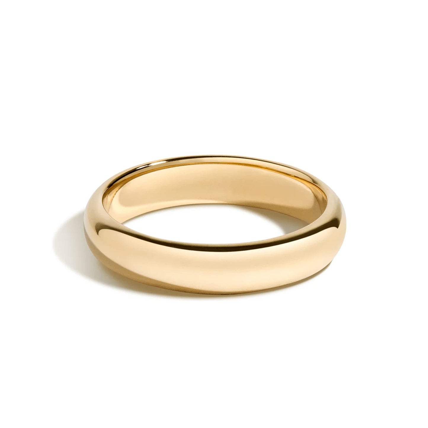Tioneer Jewelry | Sterling Silver Plain Dome Wedding Band | Wedding Band for Women & Men | Sterling Silver Jewelry, Gold, 4mm, Size 7