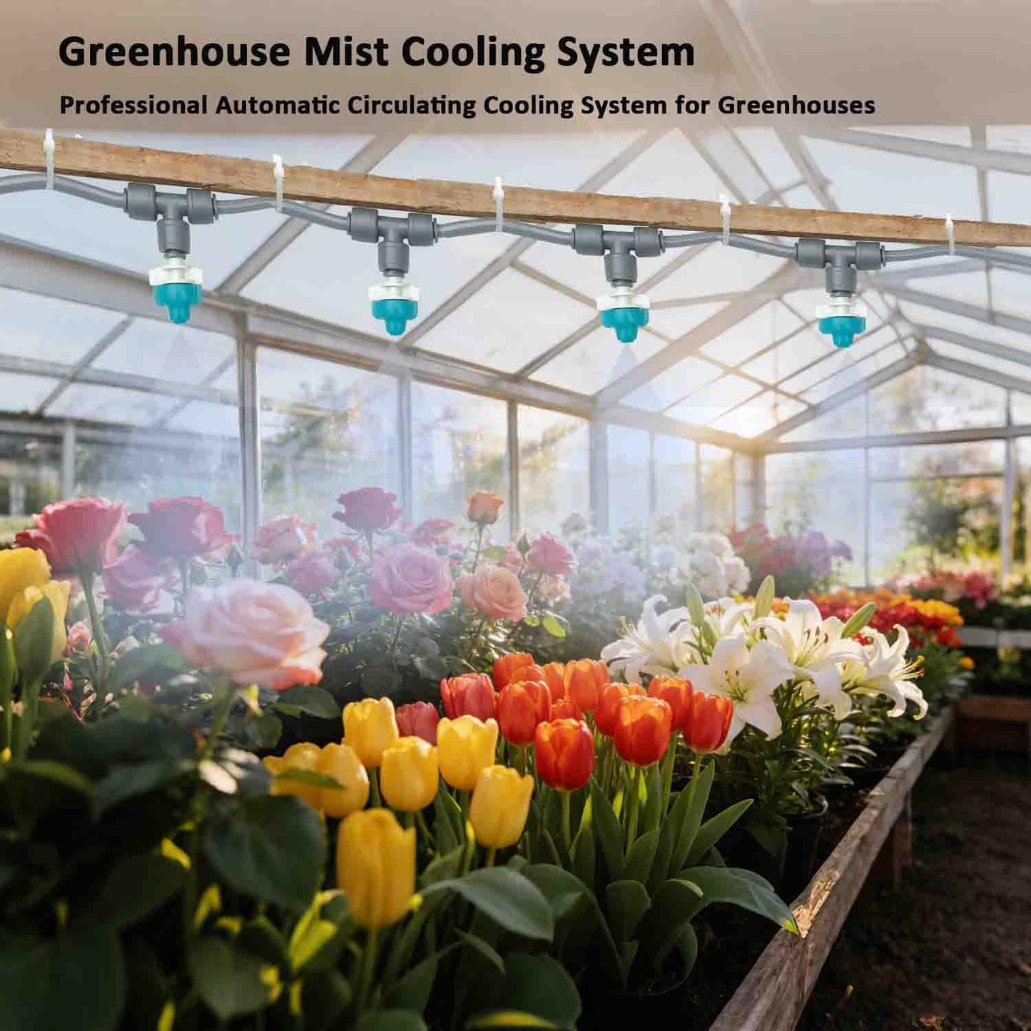 Drip Irrigation System with Water Timer(Dual System) Plug-in Quick Connection Drip Irrigation Kit 5/16“ID and 1/4 Inch Pipe Auto Watering System for Garden Spray, Greenhouse, Lawn, Potted Plants