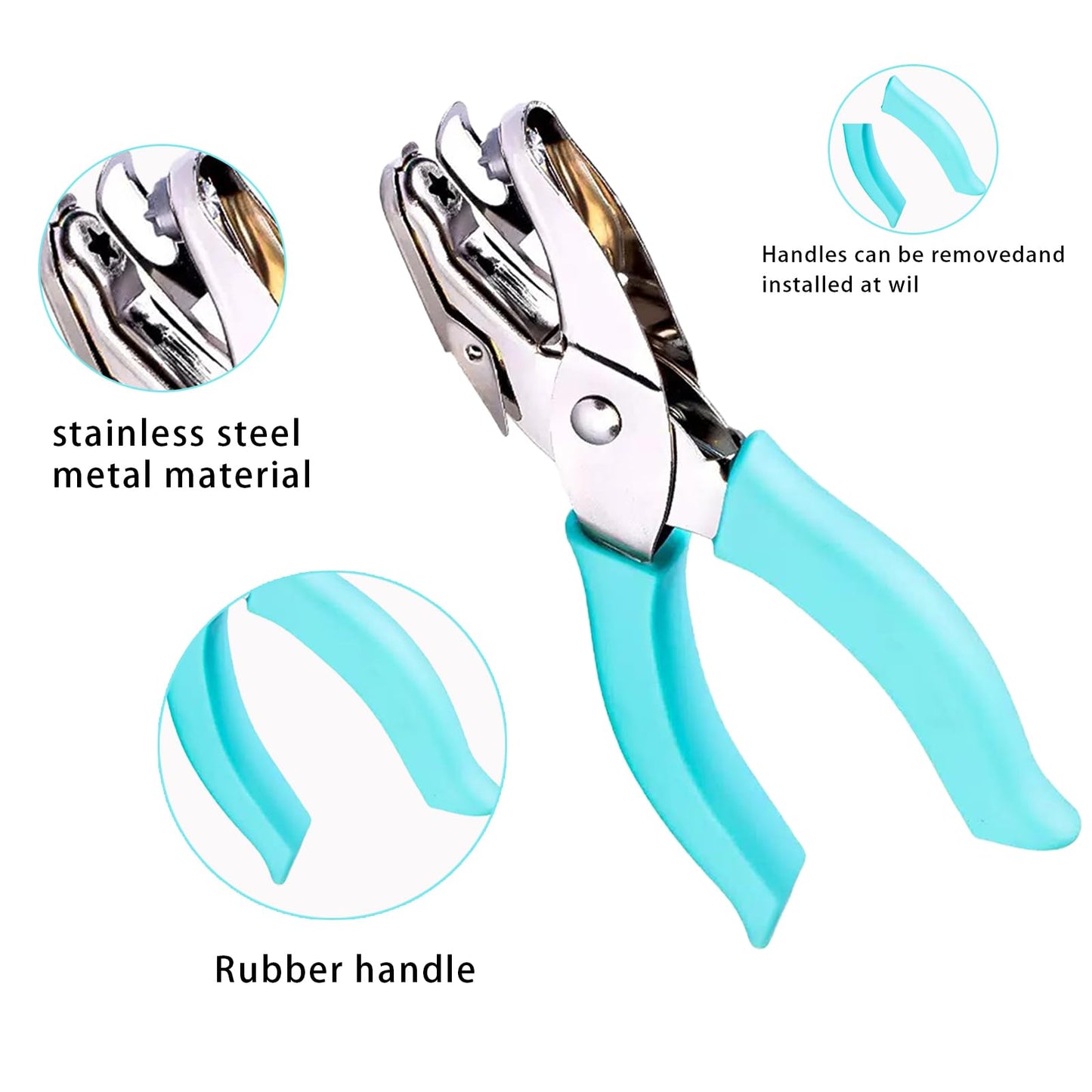2 Pack Craft Hole Punch Set, Handheld Single Hole Punch with 5mm Star & 5.5mm Heart, Soft Grip Paper Punch for Scrapbooking, Card Making, DIY Crafts, Kids Adults Office Supplies, Pink Green