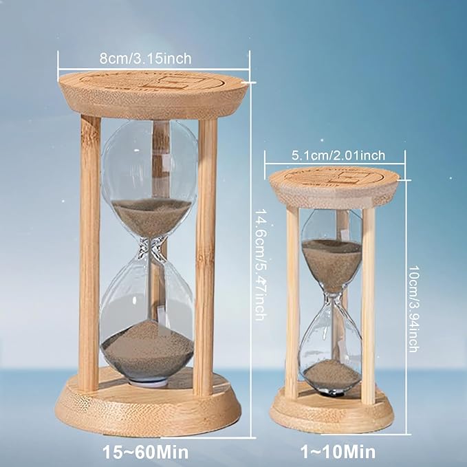 Mini Hourglass,5 Minute Sand Timer,Wooden Sandglass Timer, Sand Watch 5 Min, reloj de Arena- Unique Sand Clock for Classroom,Cooking,Desk Decor & Gift Brown