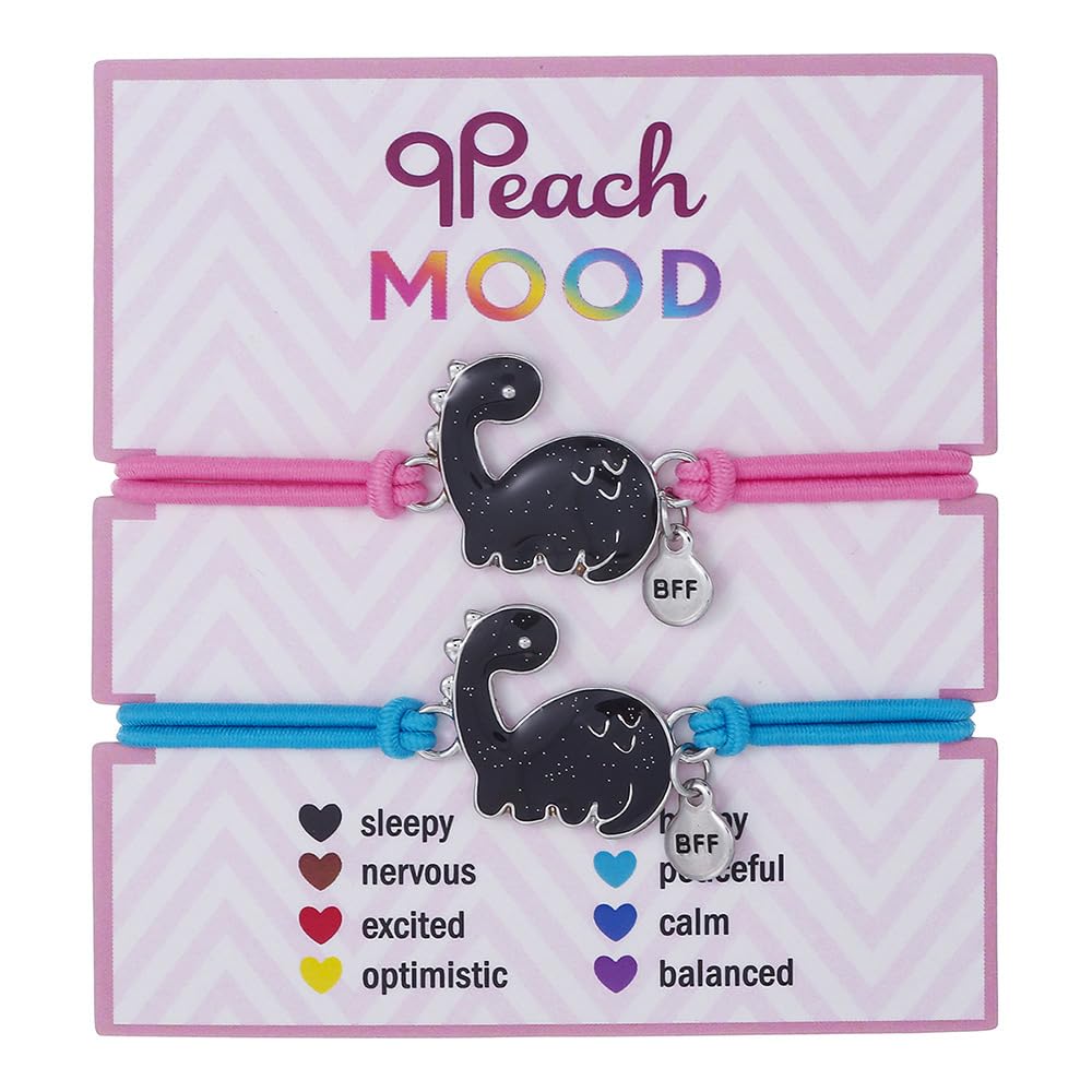 Dinosaur Frog Turtle Dragon Color Changing Mood Bracelet Set for Women Emotion Feeling Temperature Sensing Wrap Bracelet with Card Friendship Jewelry-Dinosaur
