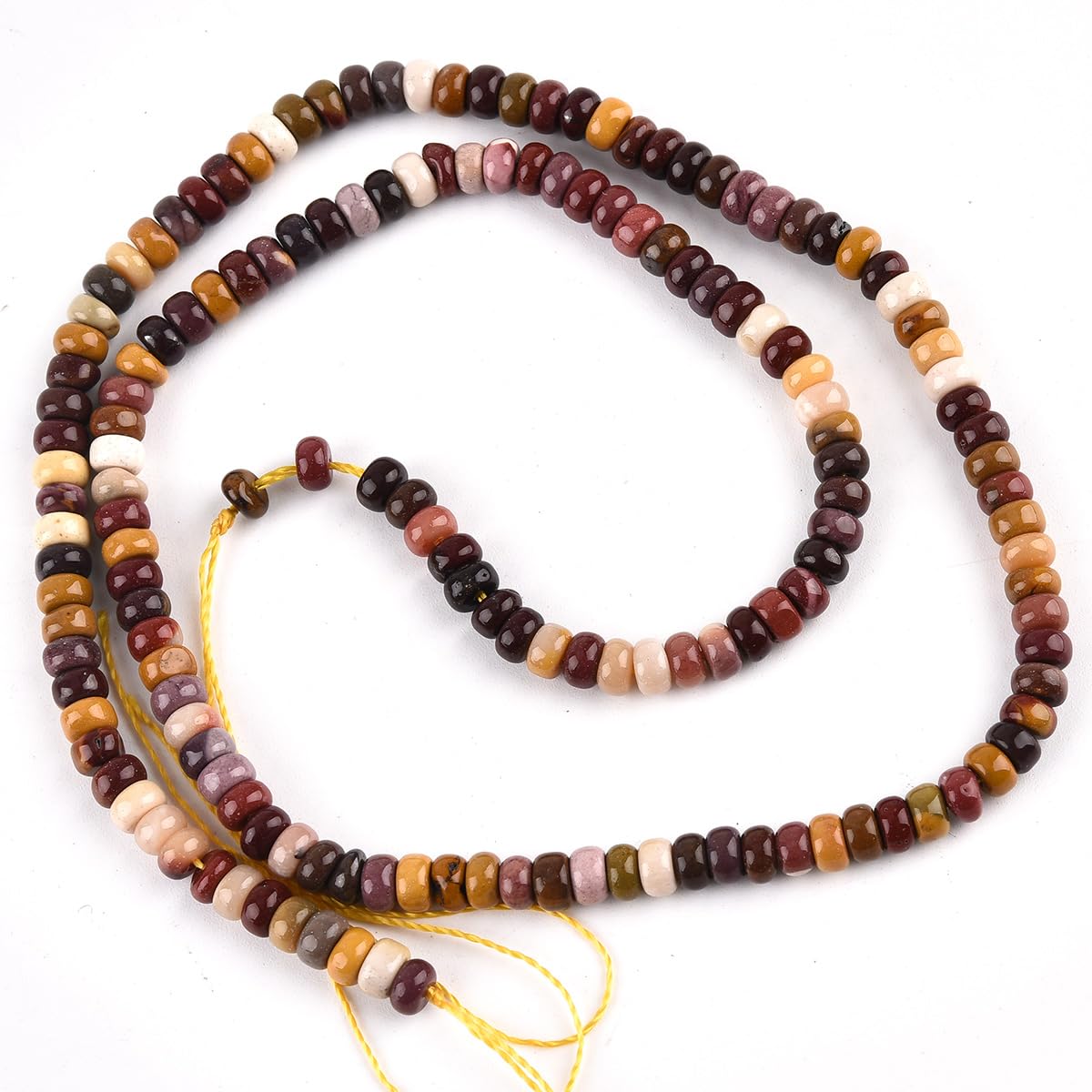160pcs 4x2mm Natural Mookaite Jasper Disk Rondelle Spacer Stone Semi Precious Gemstone Loose Beads for Jewelry Making 15 Inch