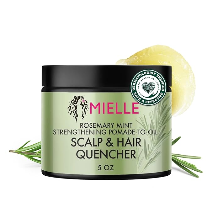 Mielle Organics Rosemary & Mint Hair Pomade for Women & Men - Conditioning Natural Hair Moisturizer to Quench the Scalp, Lock in Wave Patterns, Add Shine & Help Protect Against Dryness (5 oz)