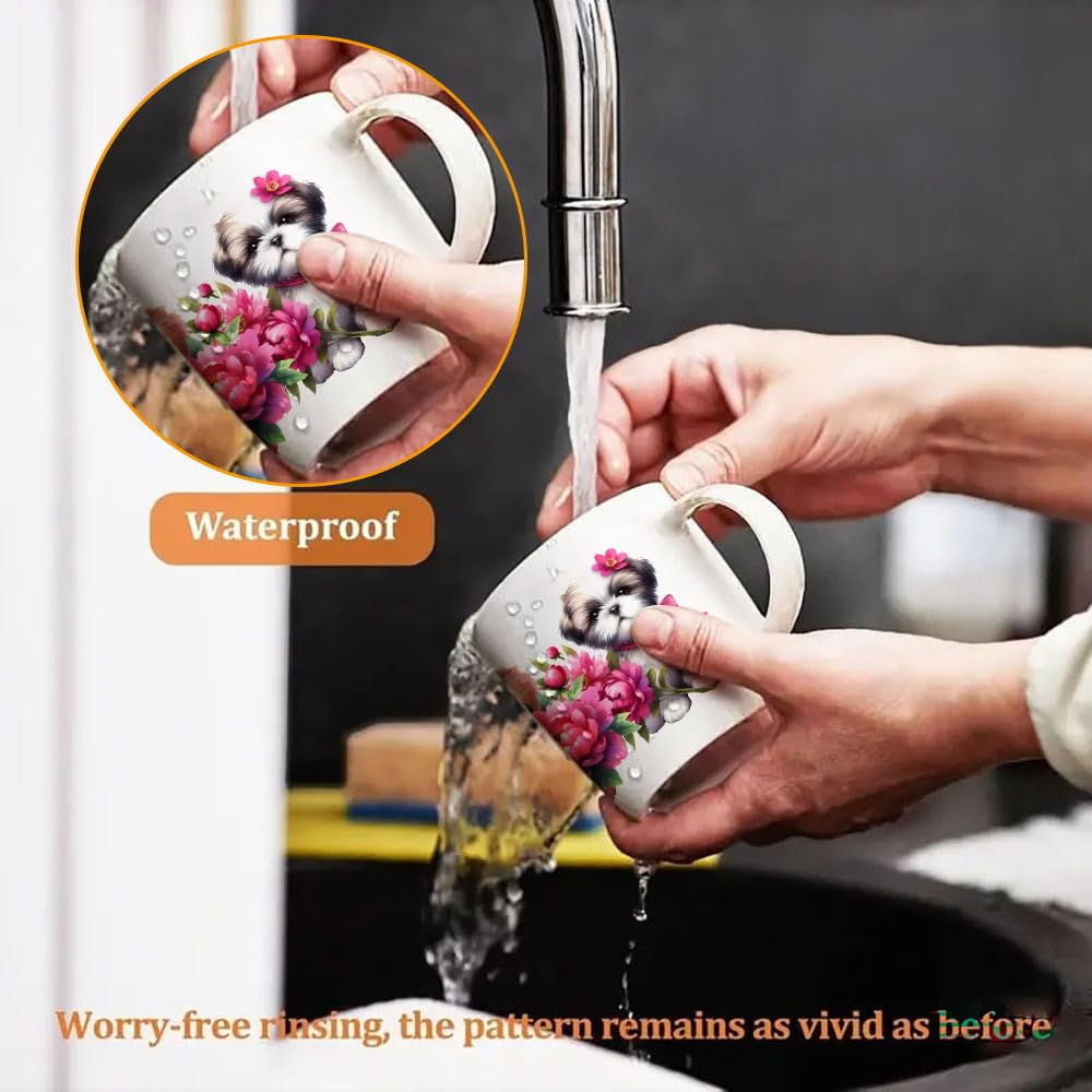 10 Sheets Dogs and Cats UV DTF Transfer Stickers, for Libbey Glass Tumbler, Waterproof Decals, Plastic Adhesive Label for Bottles and Cups Decor