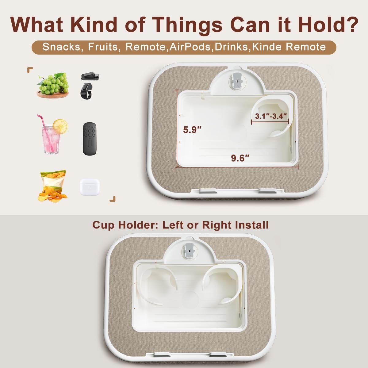 WISFISSH Tablet Pillow Stand with Snack Bowl and Writing Board, 360° Rotating Phone Holder for 4.7-13" Phone Kindle Tablet, Pillow Kindle Holder for Reading in Bed, Couch,Recliner,Floor Etc-Beige