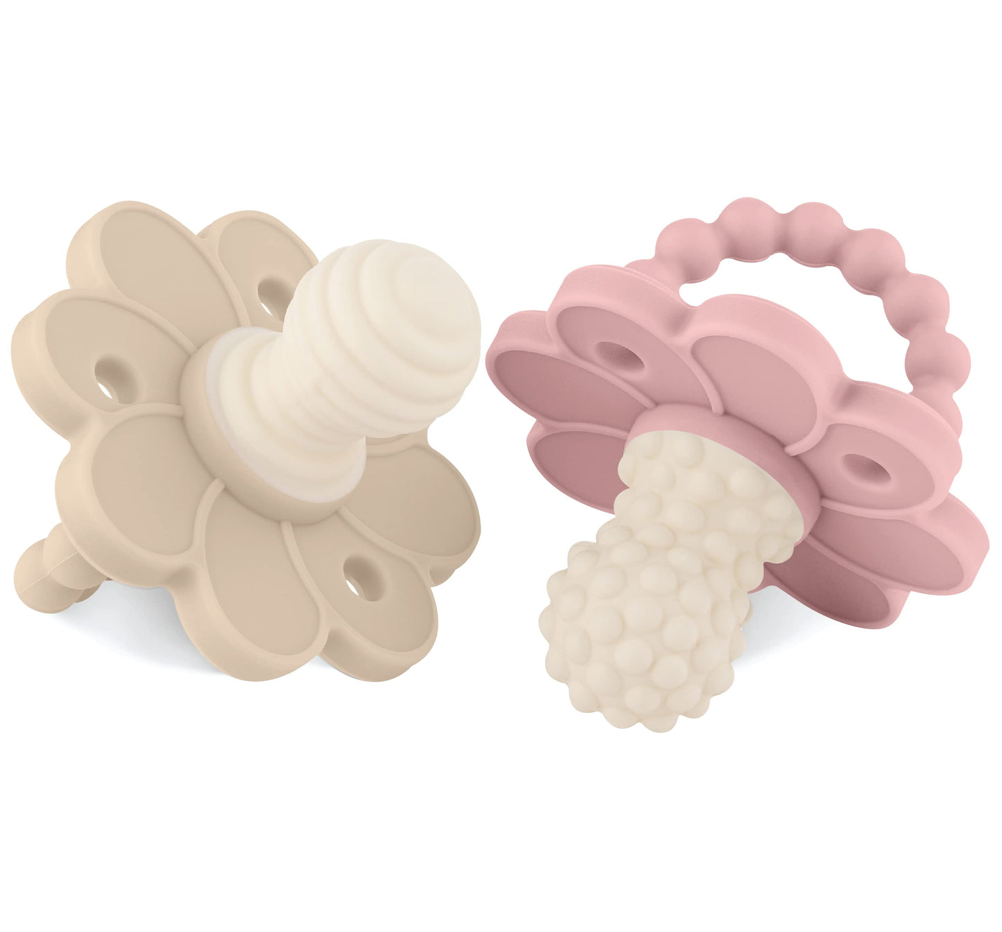 Soothipop Silicone Pacifier Teething Toys for Babies 0-6 Months 12, 18 Months - Pacifier Shaped Baby Teether, Soft Teething Pacifiers for Babies Baby Teething Relief Flower