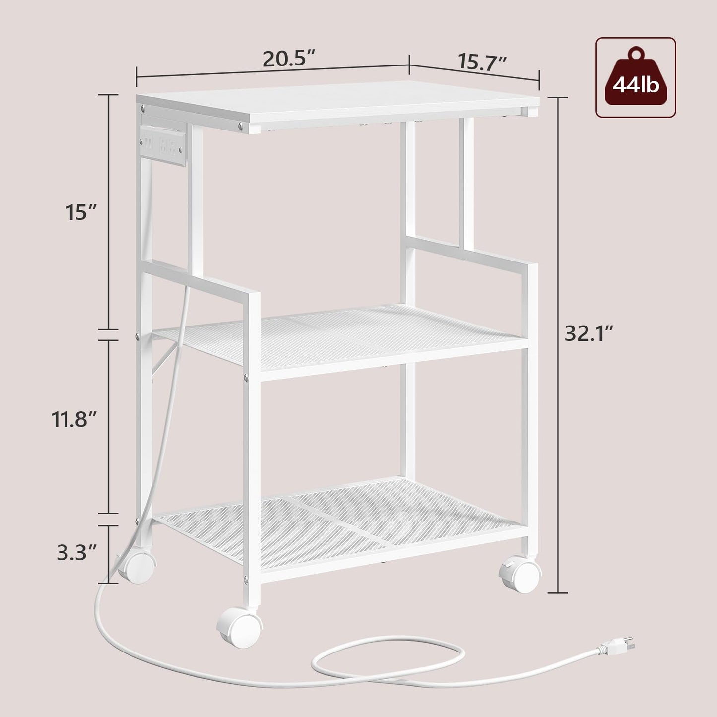 MAHANCRIS 6-Tier Bookcase and Mobile Printer Stand Bundle, Standing Book Shelf for Small Space, Rolling Printer Table on Wheels for Home Office, BKBW6601-PTWT78E01