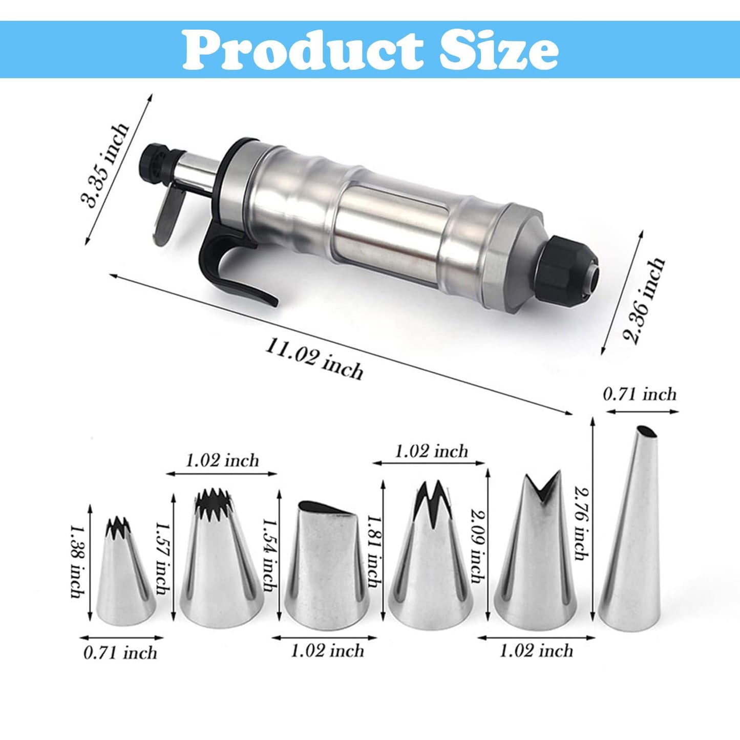 Dessert Decorating Syringe Set, Icing Piping Kit Stainless Steels Cake Decorating Tools 30 Piping Icing Nozzles Cupcake Decorating Kit - Black