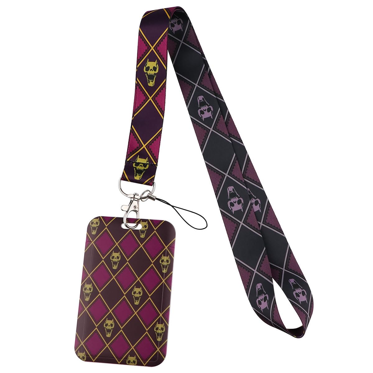 CSSHSMS Anime Kira Yoshikage Cosplay Lanyard ID Badge Holder 4Pcs Set,Manga Yoshikage Kira Cosplay Merch Lanyard Card Holder Sleeve Protectors