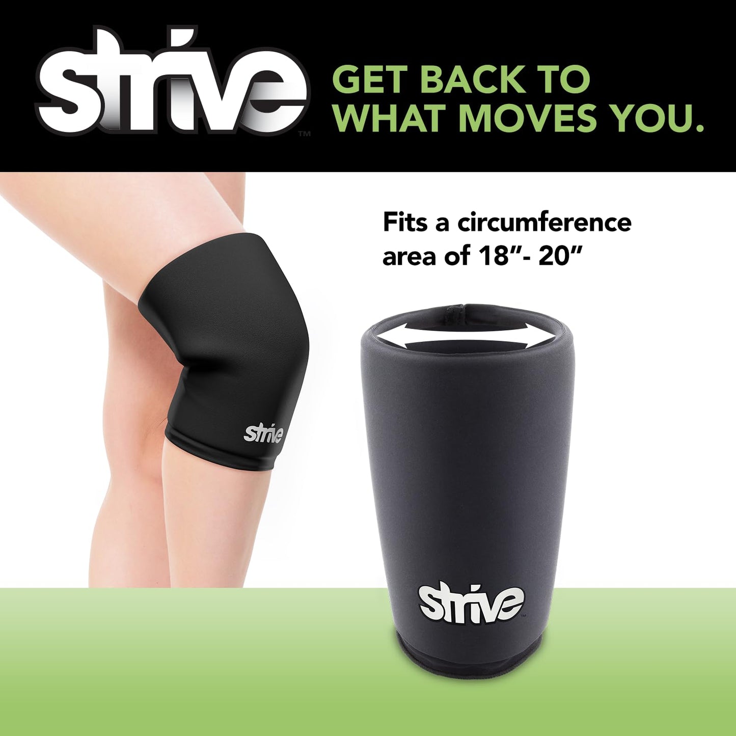 Strive Hot and Cold XL Sleeve, Hot & Cold Therapy Wrap for Soothing Relief and Support, Adjustable Compression for Comfortable Healing, Perfect for Elbow Pain and Muscle Recovery, Black