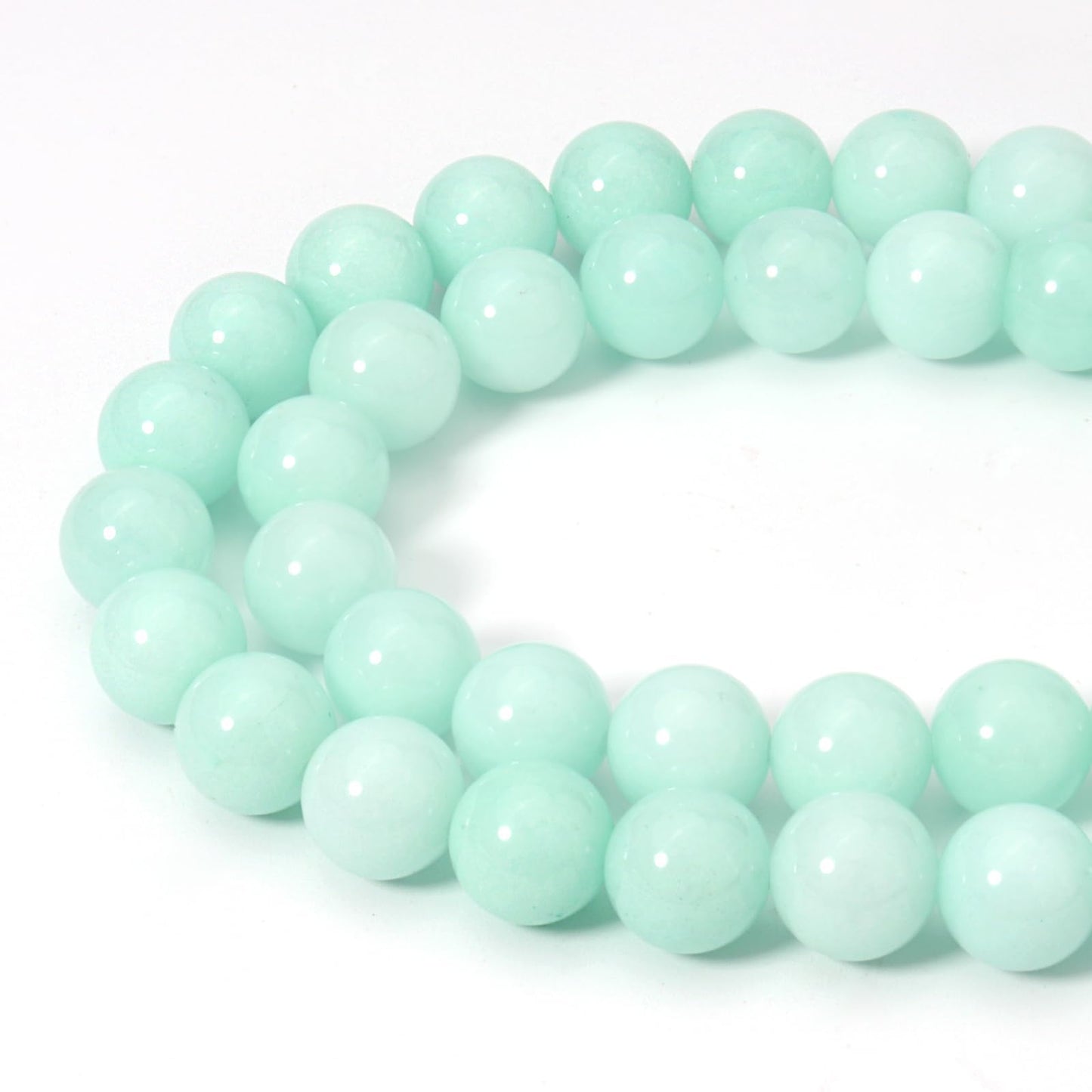 Siomia 45pcs 8mm Natural Amazonite Gemstone Beads Energy Healing Crystal Round Loose Stone Beads for Jewelry Making, DIY Bracelets Necklaces