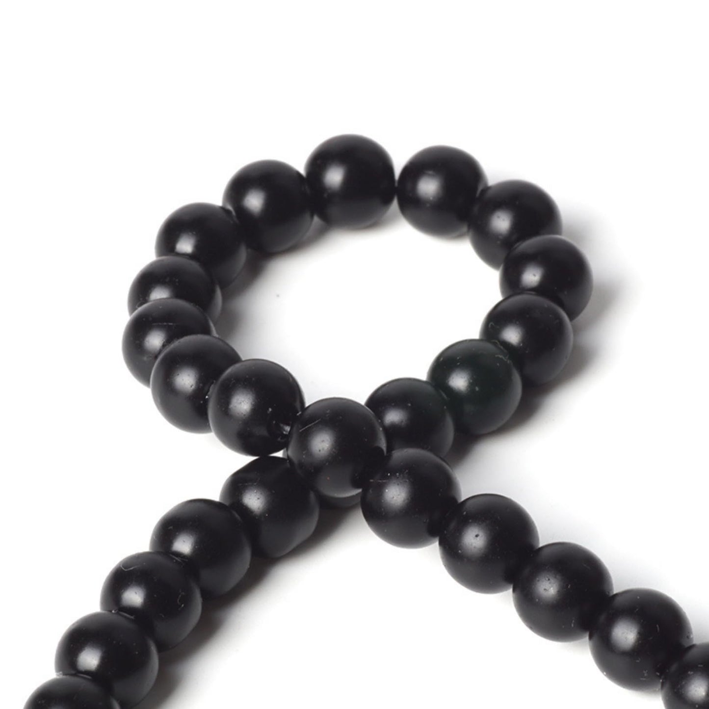 100Pcs Natural Stone 6mm Glass Black Matte Beads Round Loose Gemstone Energy Healing Beads Hole Size 1mm DIY Smooth Beads Jewelry Making